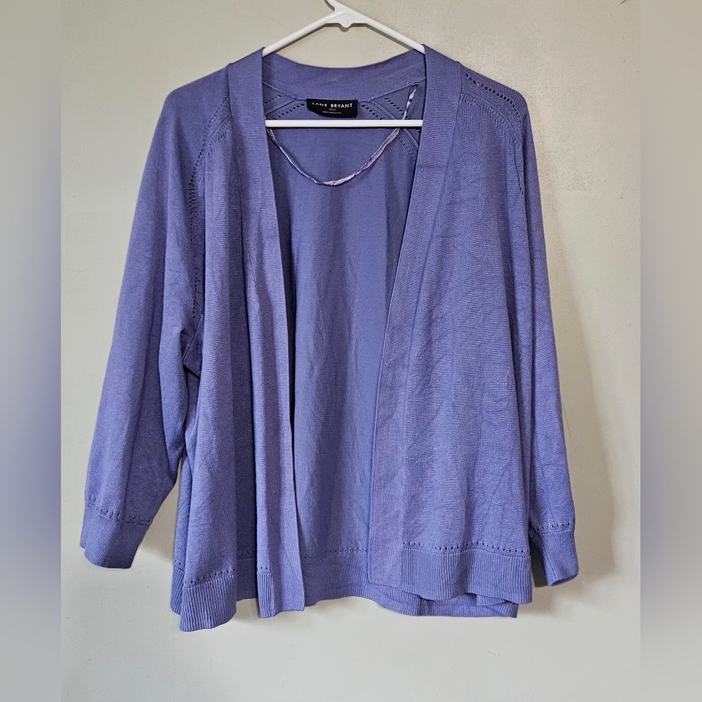 💜💙Lane Bryant‎ Open Front Women's Cardigan Size 18/20 Lilac 🩷💜